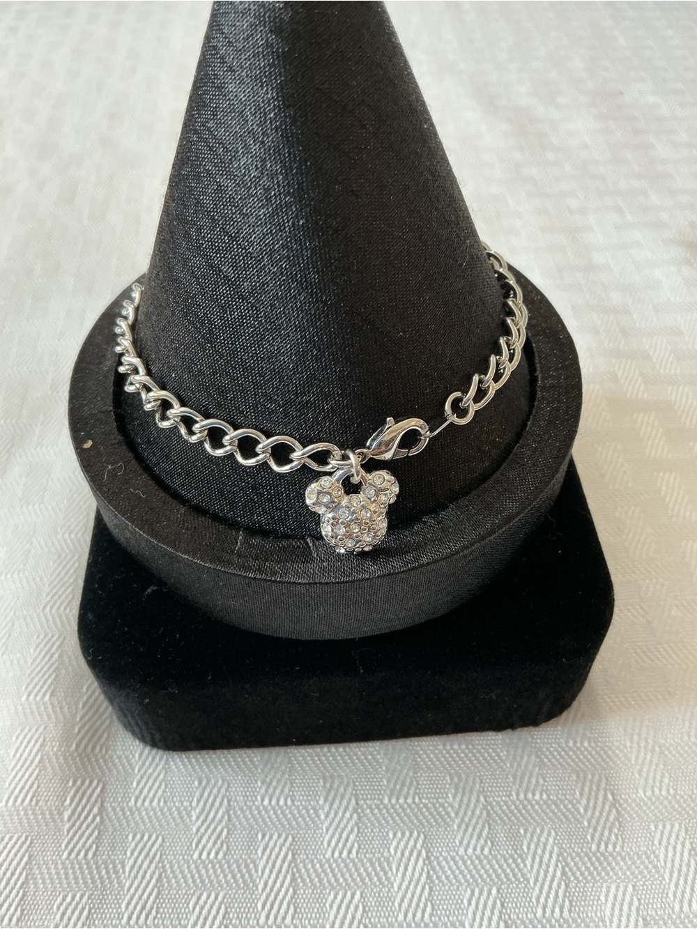 Disney Authentic Mickey Mouse Silver Tone Charm Bracelet